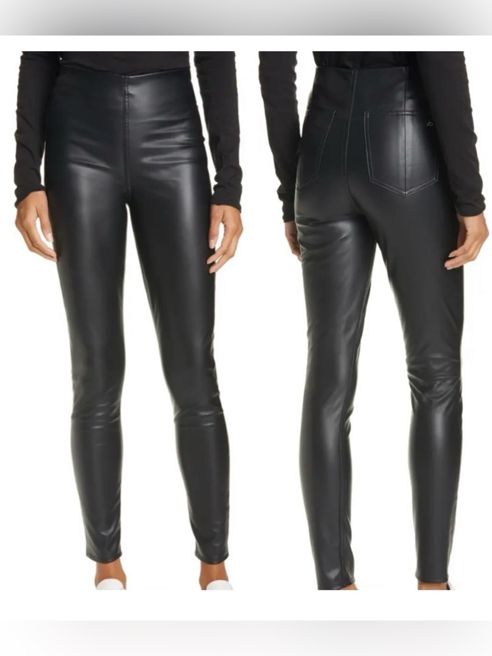 NEW Rag  & Bone  Nina black Faux leather pant Size XXS